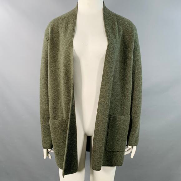 KINROSS Size XL Green Olive Cashmere Shawl Collar Open Front Cardigan - Picture 1 of 5